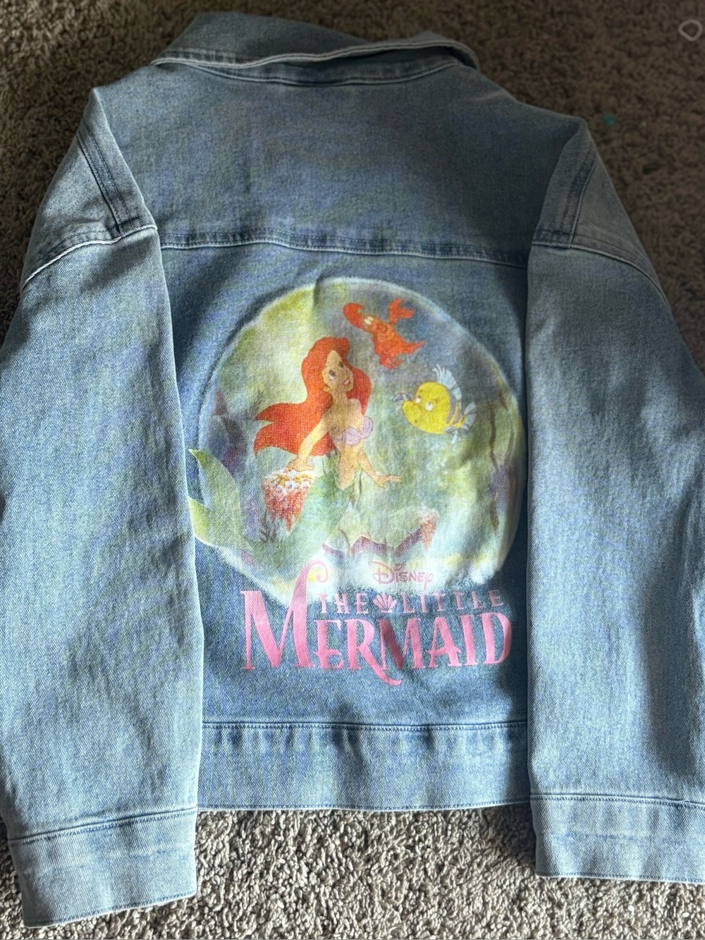 Disney The Little Mermaid Denim Jacket in Light Blue with Multicolor Graphic